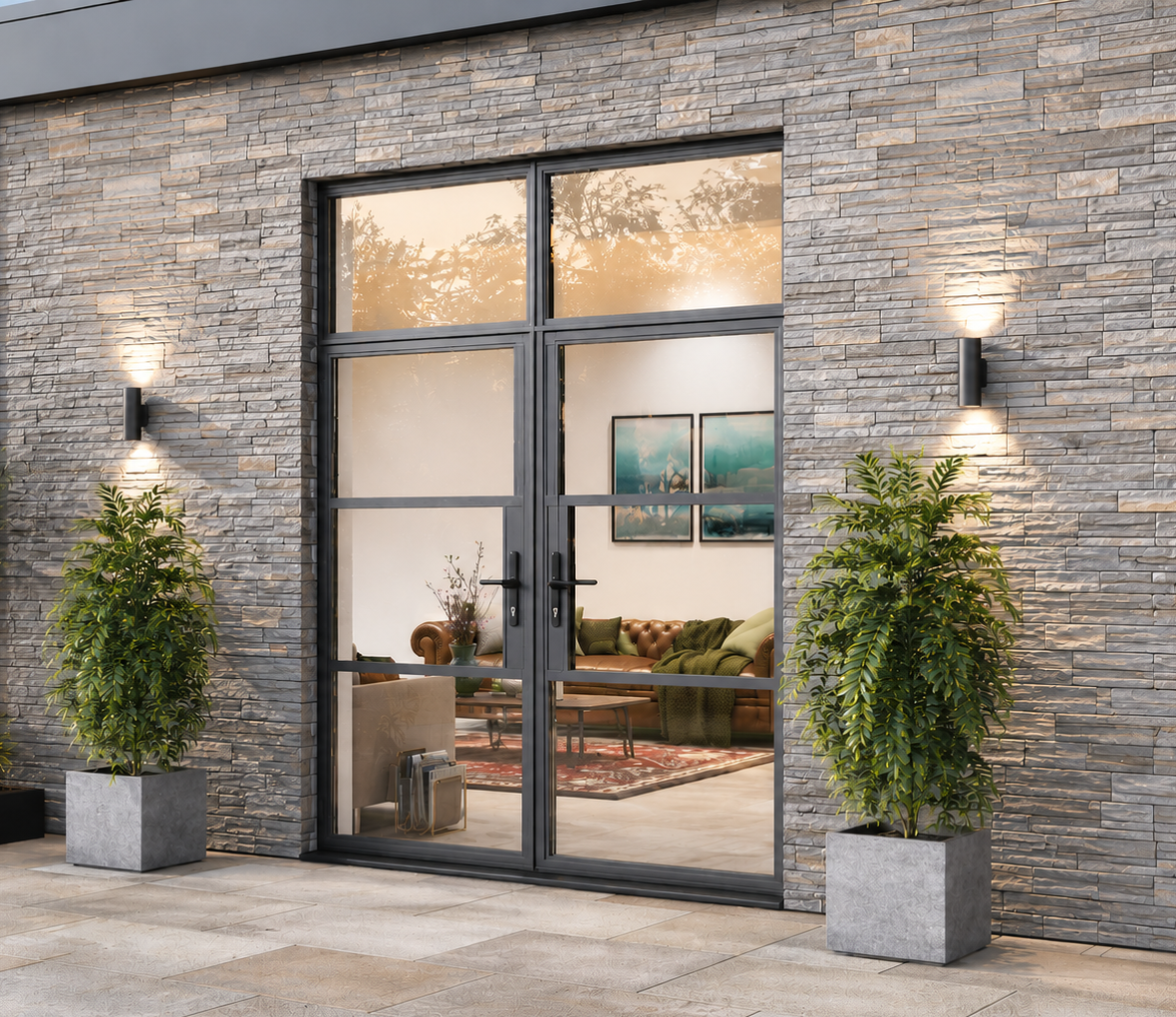Heritage Double Door with Top Light