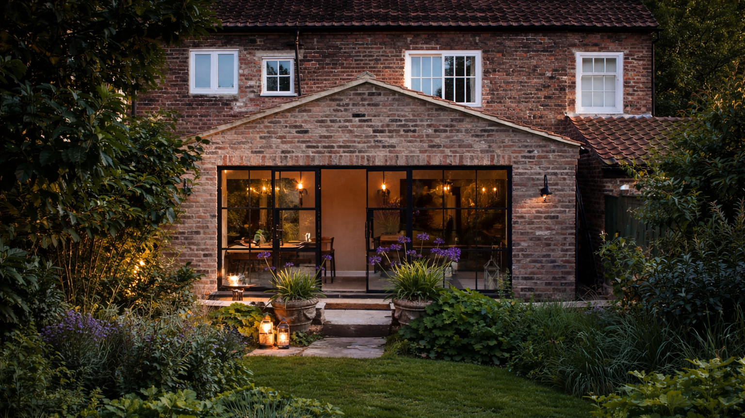 Steel-look replacement aluminium doors and windows at Stonegate, Harrogate