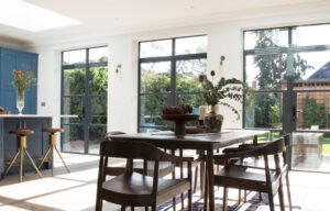 Aluminium Heritage french doors with top lights