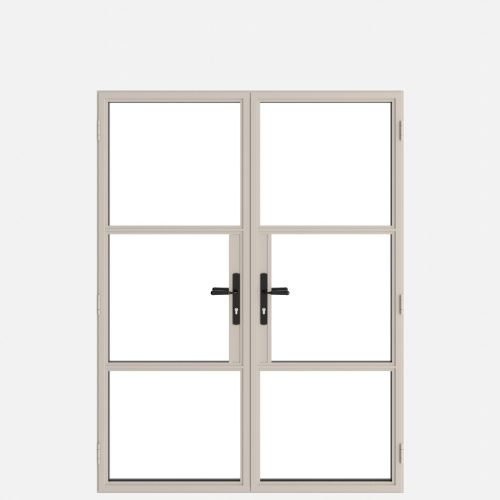Classic Heritage French Door 2 Bars Cream