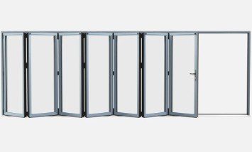 Sheerline Prestige 7/7/0 seven-panel bifold door configuration