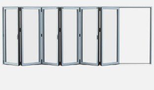 Sheerline Prestige 6/6/0 six-panel bifold door configuration