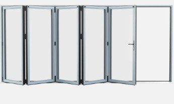Sheerline Prestige 5/5/0 five-panel bifold door configuration