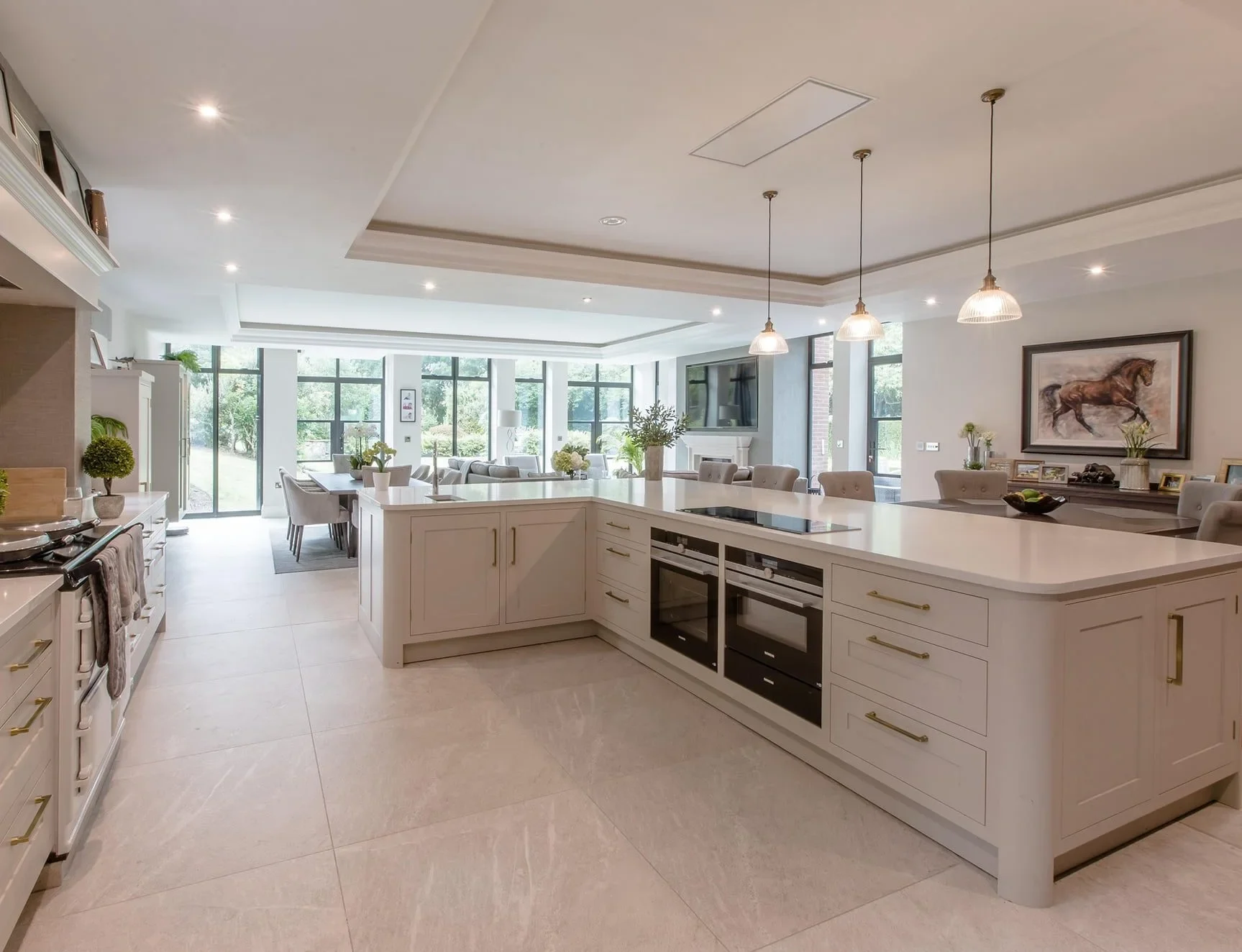 Stunning kitchen in grand home with Steel look Heritage Doors