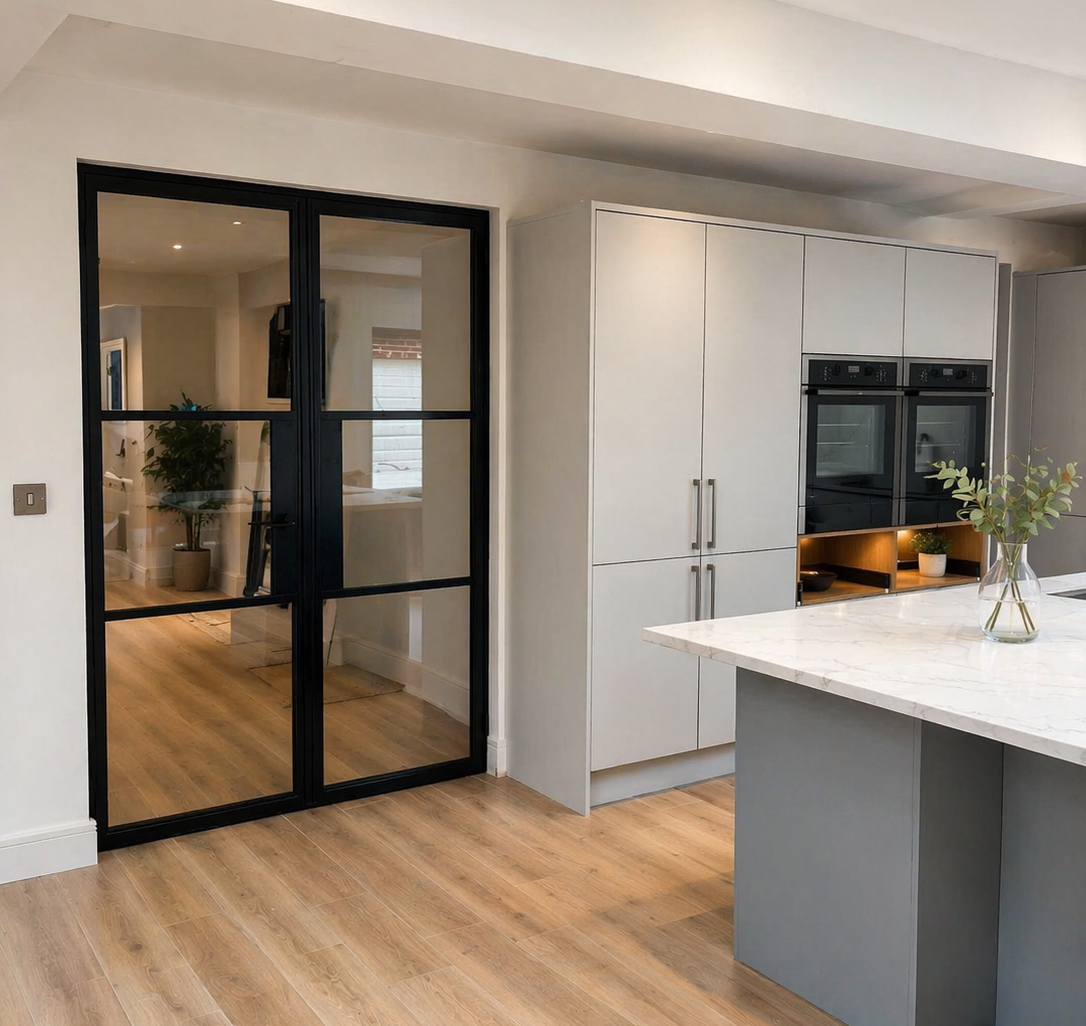 Aluspace interior door installed manufactured and installed by Marlin