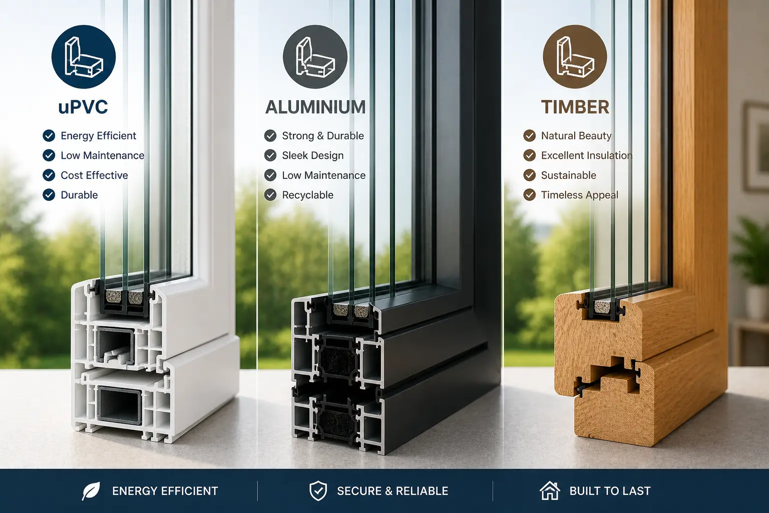 Research the different windows materials available