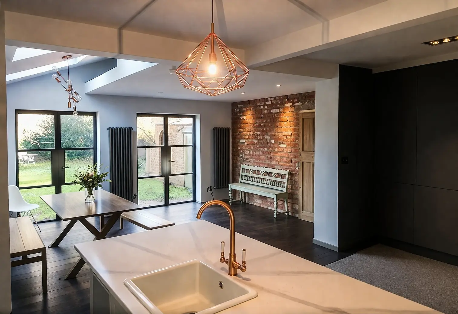 Heritage aluminium doors at Anne Corrigan's home in Hale, Altrincham