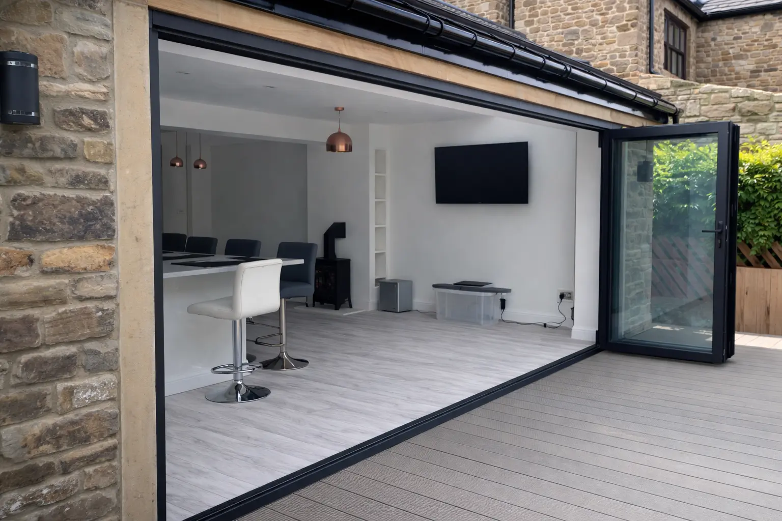 ''Would highly recommend Marlin windows. Installed bifold doors with meticulous planning and precision. Had a tour of the workshop and assisted through the purchase and installation process ensuring perfect fit of clearly an excellent aluminium product. Can’t recommend enough! Our builder said they were the best supplier and fitter they had ever used''. Helen Nellist - Howarth