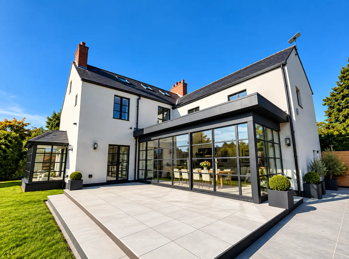 Structural Black aluminium glazed extension in Nottinghamshire