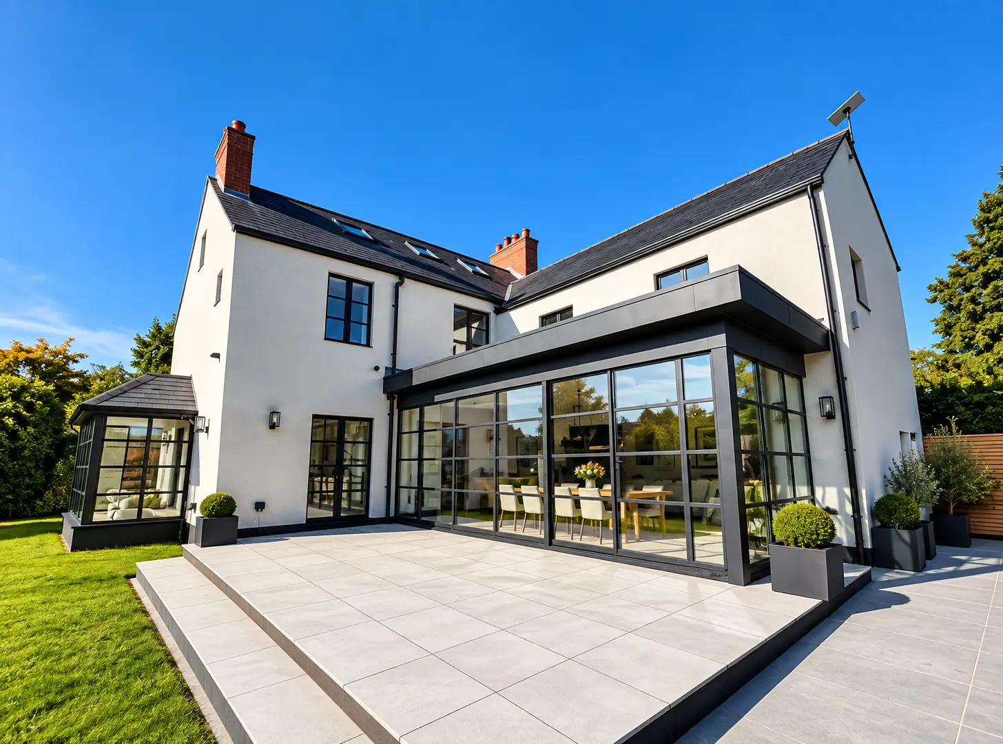 Heritage aluminium glazing at Per and Lisa Vögerl's home in Eakring, Nottinghamshire